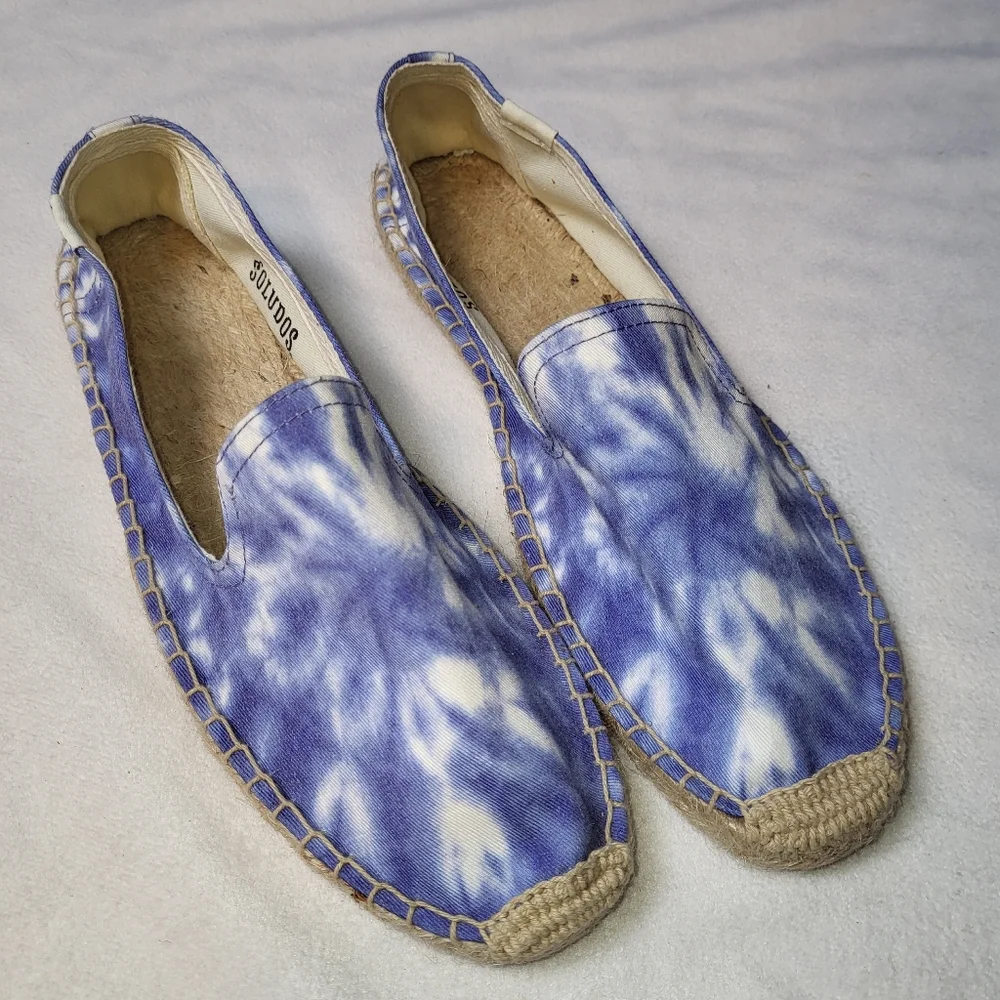 Soludos Tie Dye Blue Espadrille Women's Size‎ 10